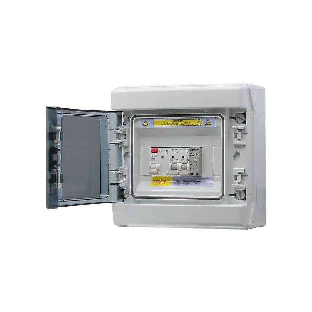 Eutelec – Coffret de protection AC 3/4kW 20A avec parafoudre T2 – monophasé