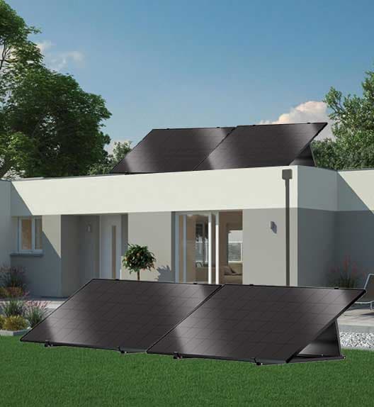Kit Autoconsommation 4 Panneaux Solaires 1600W Plug and play Pose au sol
